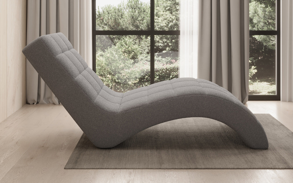 Chaise longue de designer Nela en Bouclé