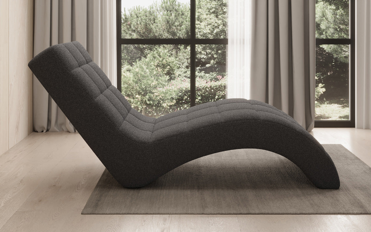 Chaise longue de designer Nela en Bouclé