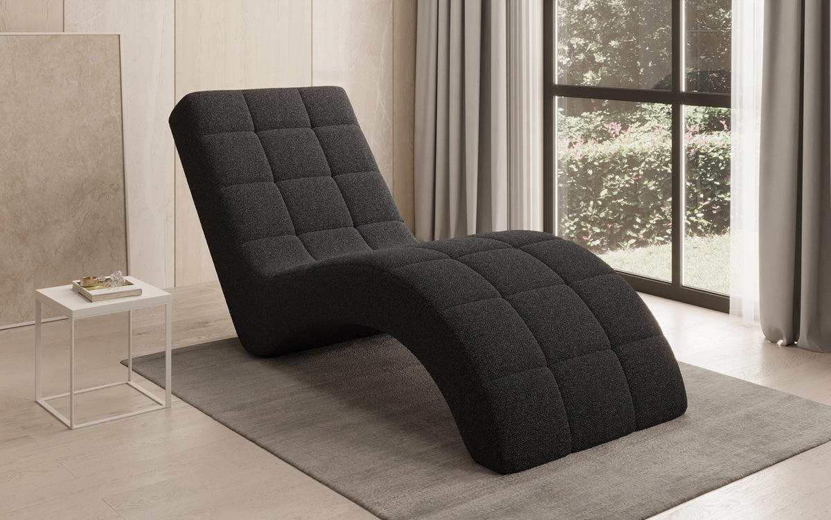 Chaise longue de designer Nela en Bouclé