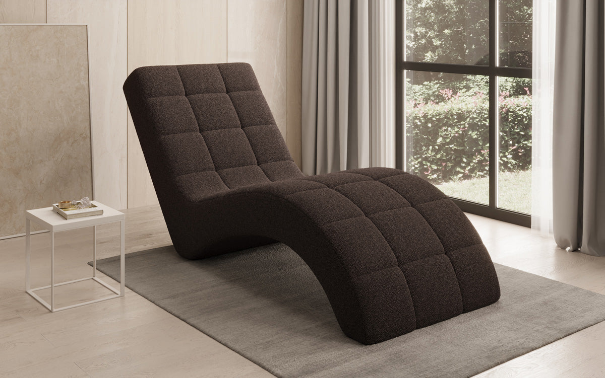 Chaise longue de designer Nela en Bouclé