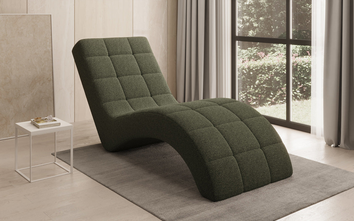 Chaise longue de designer Nela en Bouclé