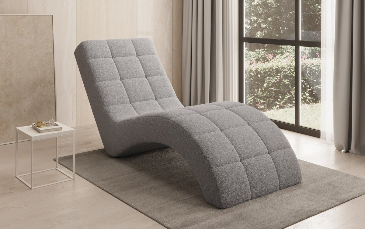 Chaise longue de designer Nela en Bouclé