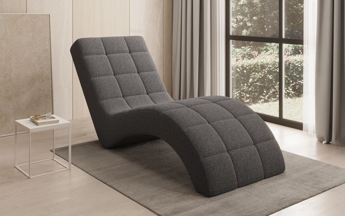 Chaise longue de designer Nela en Bouclé