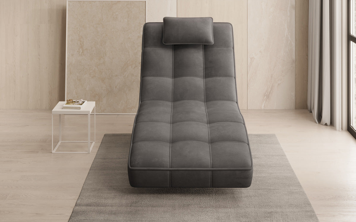 Chaise longue relaxante design Livara Velours avec fonction pivotante