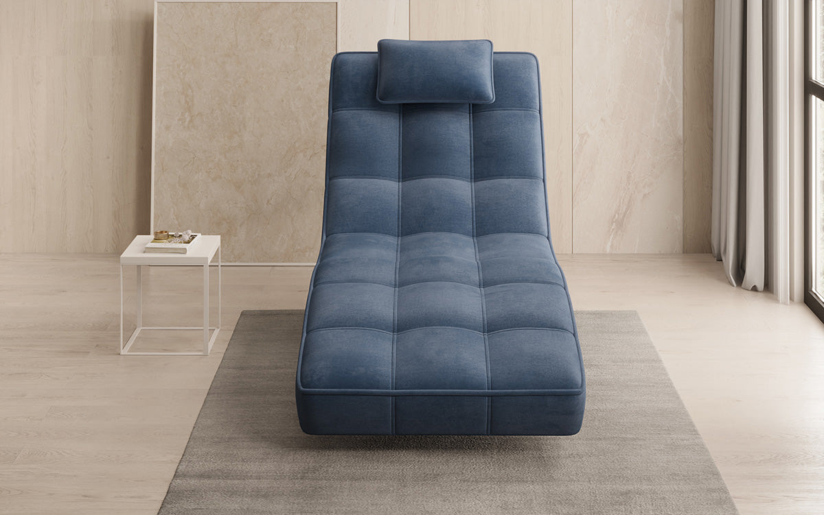 Chaise longue relaxante design Livara Velours avec fonction pivotante