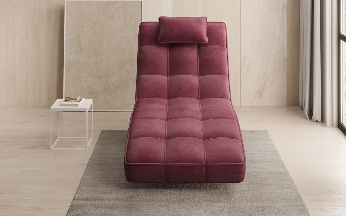 Chaise longue relaxante design Livara Velours avec fonction pivotante