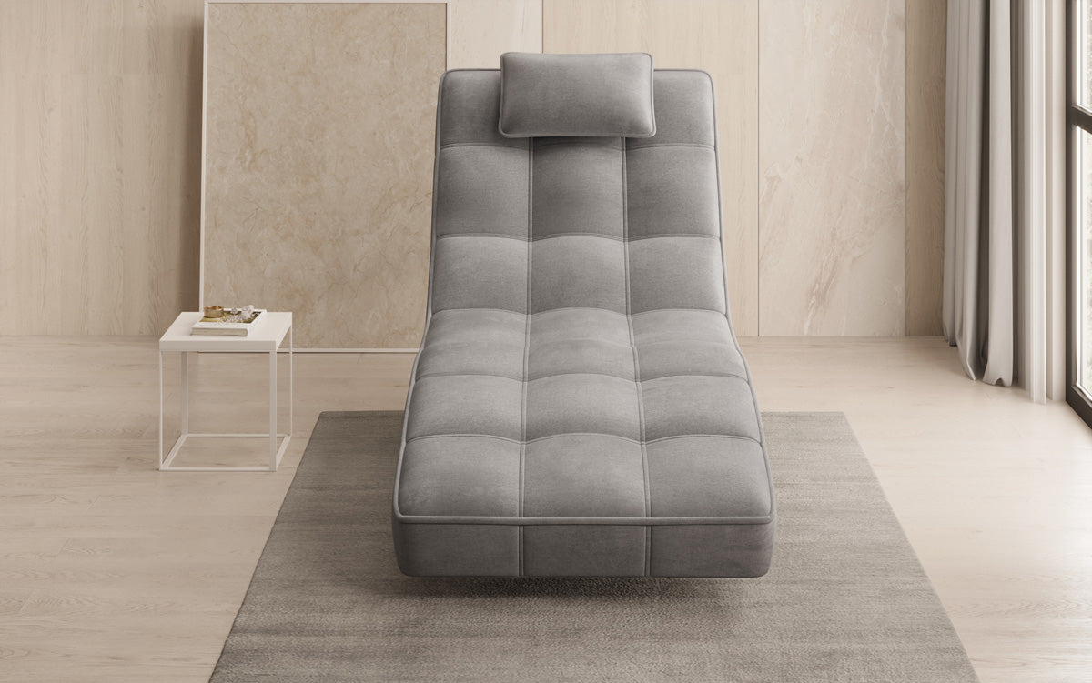 Chaise longue relaxante design Livara Velours avec fonction pivotante