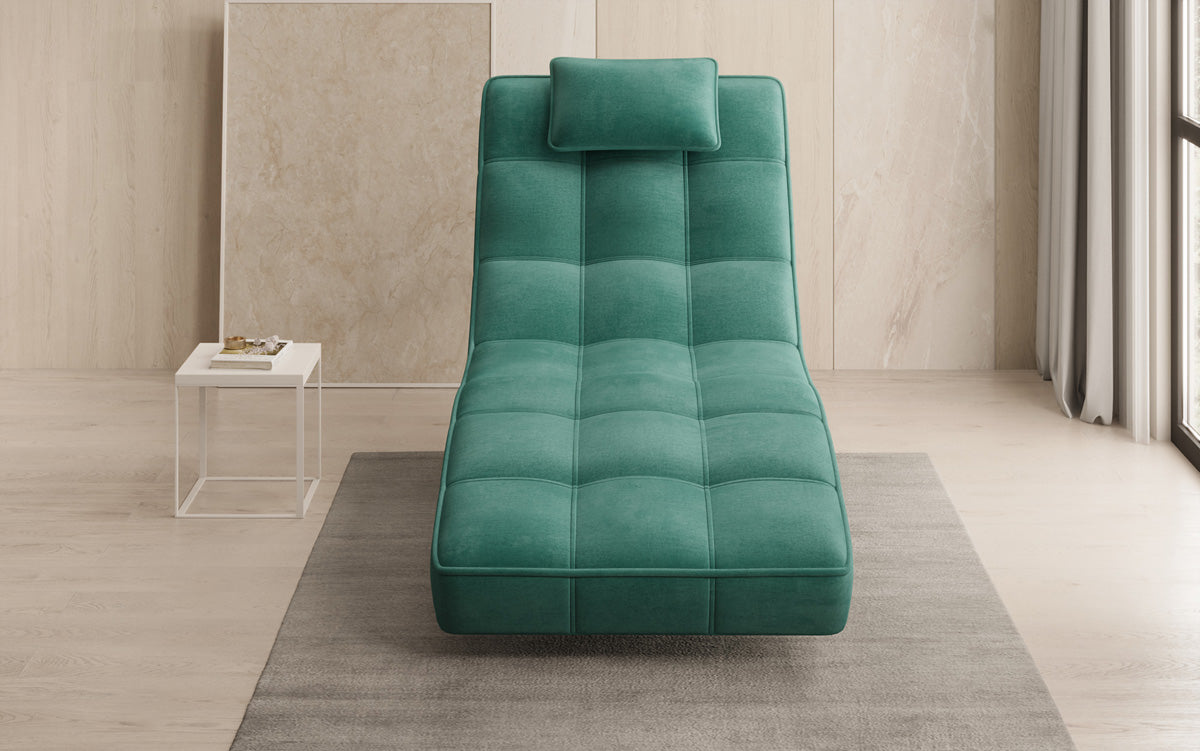 Chaise longue relaxante design Livara Velours avec fonction pivotante