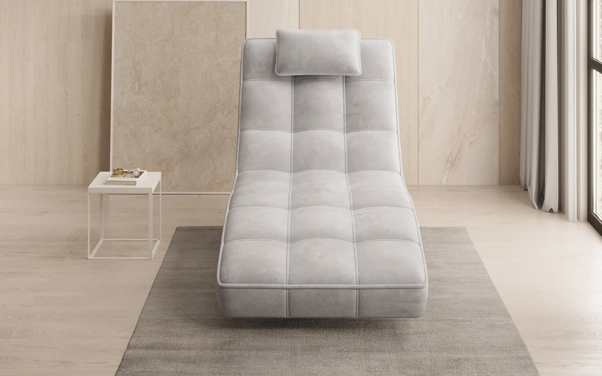 Chaise longue relaxante design Livara Velours avec fonction pivotante
