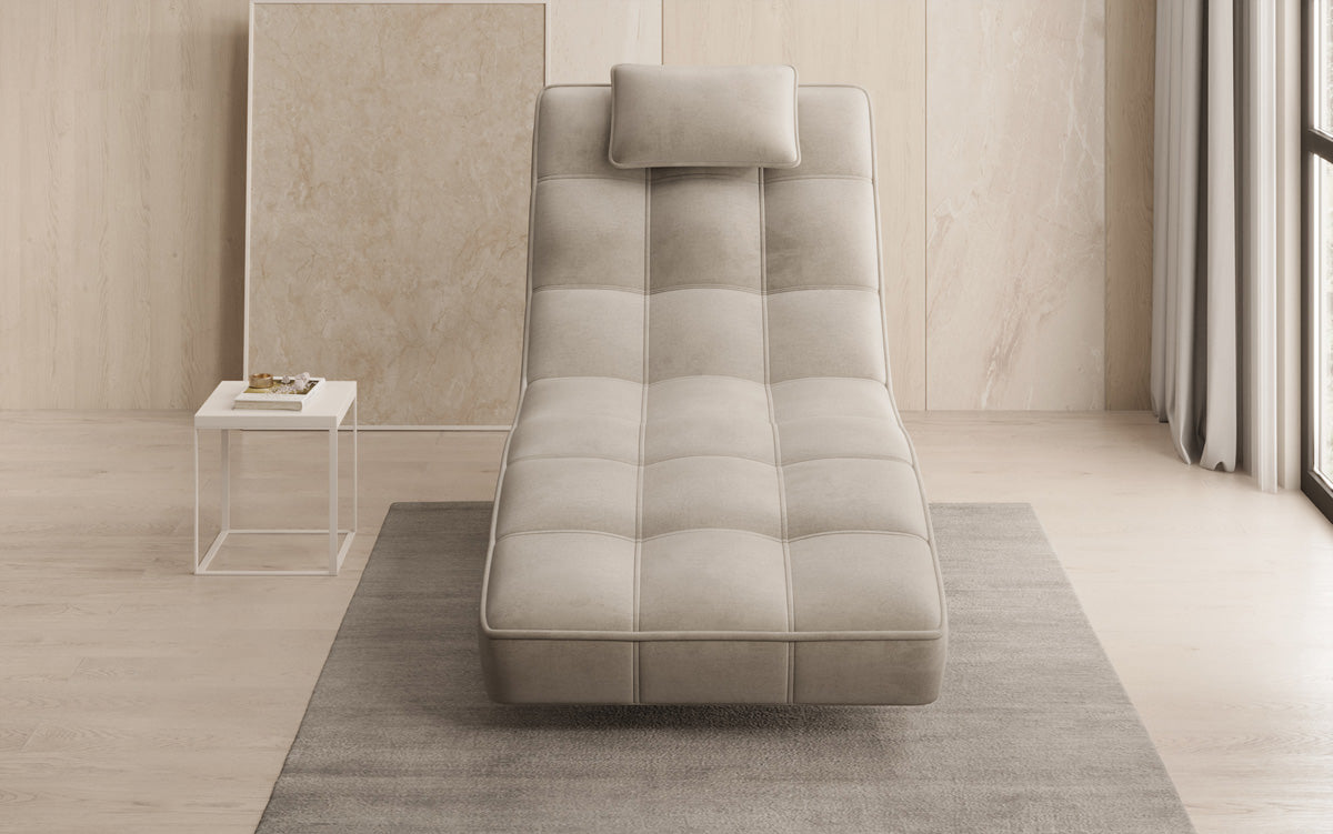 Chaise longue relaxante design Livara Velours avec fonction pivotante