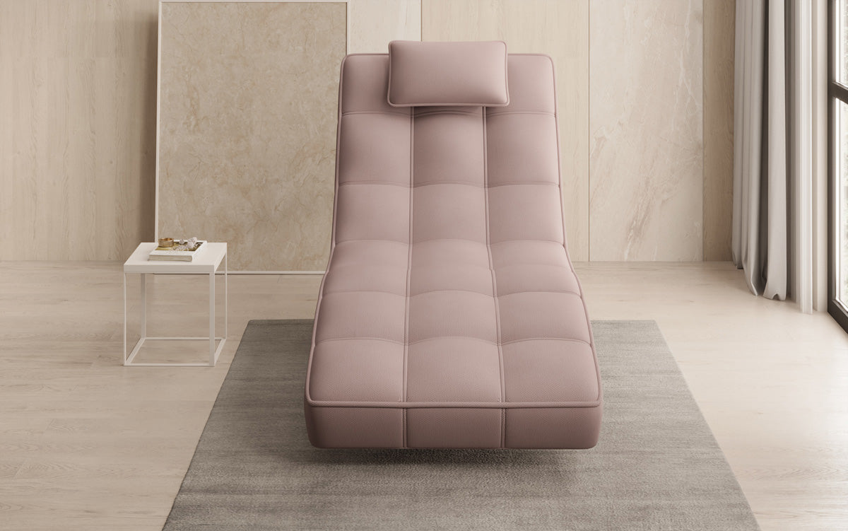 Chaise longue relaxante design Livara en tissu avec fonction pivotante