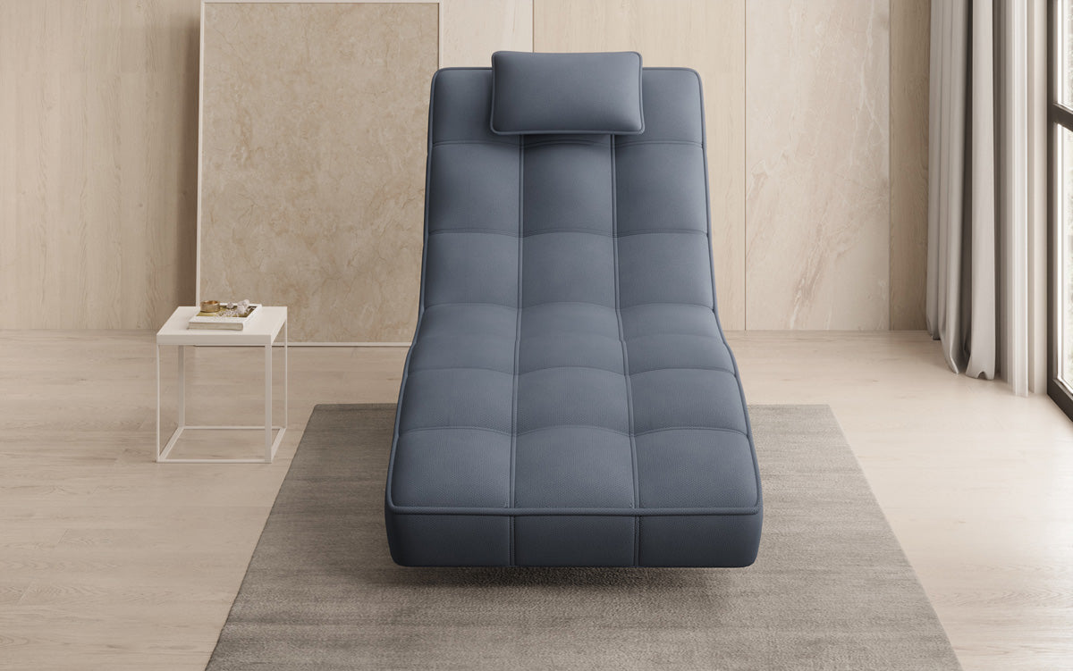 Chaise longue relaxante design Livara en tissu avec fonction pivotante