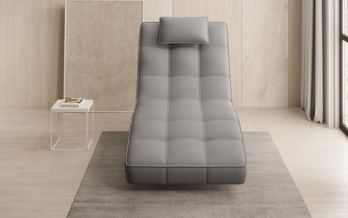 Chaise longue relaxante design Livara en tissu avec fonction pivotante