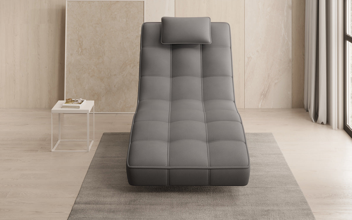 Chaise longue relaxante design Livara en tissu avec fonction pivotante