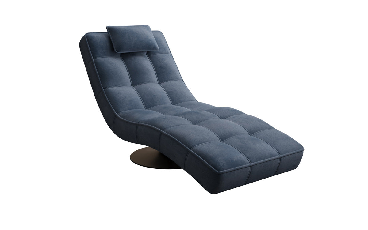 Chaise longue relaxante design Livara Velours avec fonction pivotante