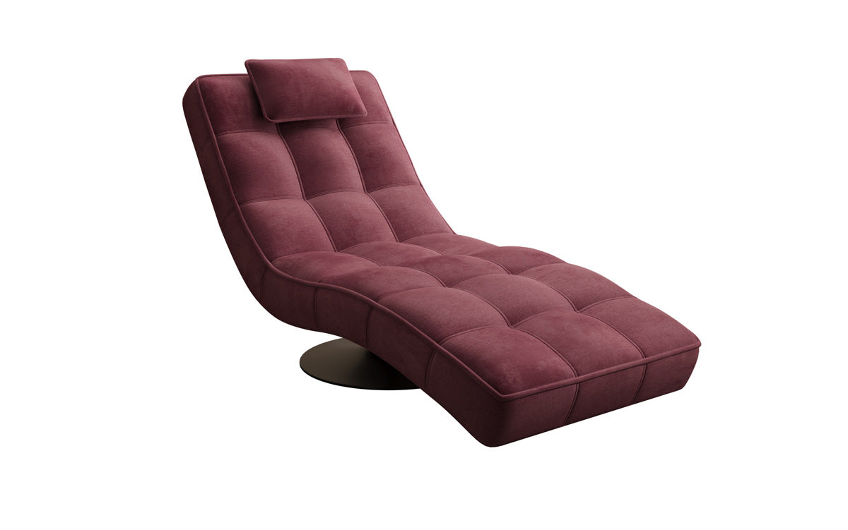 Chaise longue relaxante design Livara Velours avec fonction pivotante
