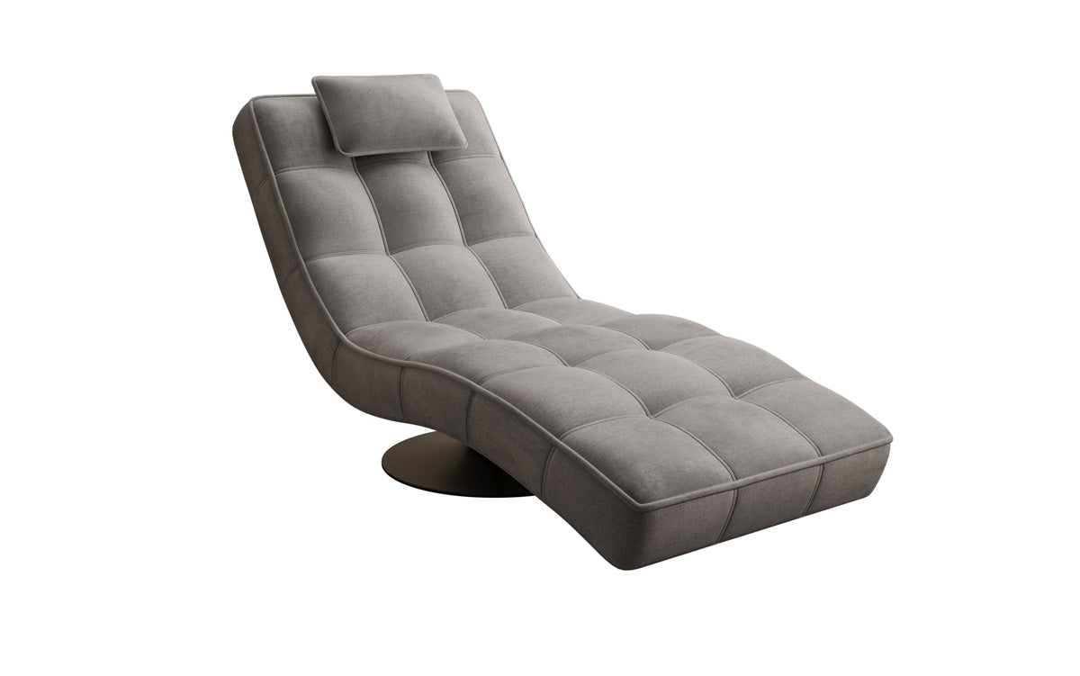 Chaise longue relaxante design Livara Velours avec fonction pivotante