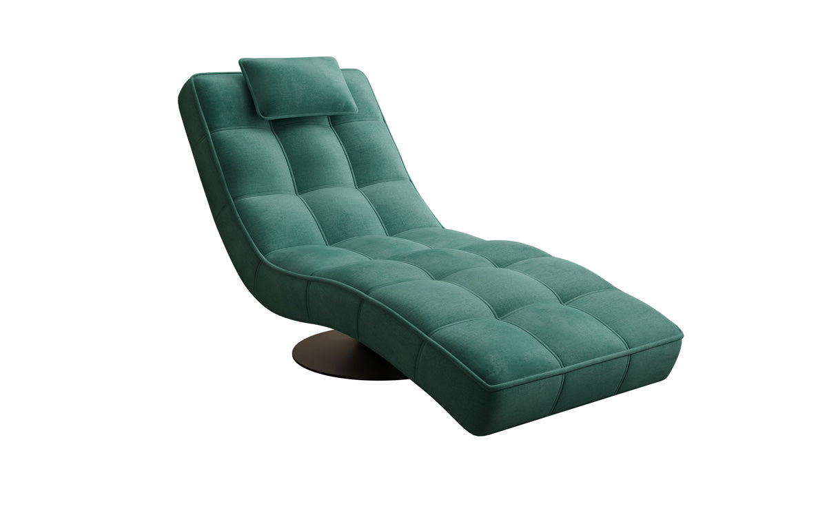 Chaise longue relaxante design Livara Velours avec fonction pivotante