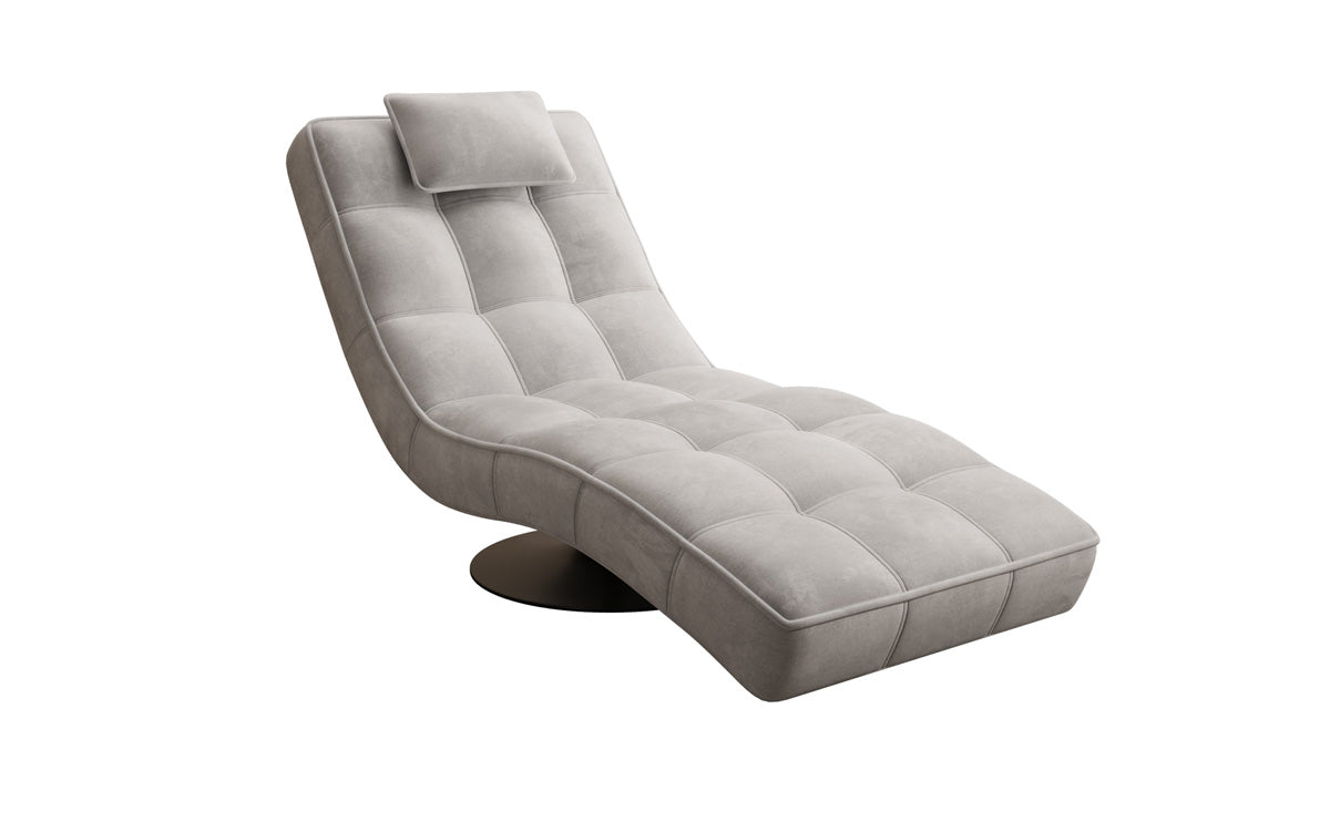 Chaise longue relaxante design Livara Velours avec fonction pivotante