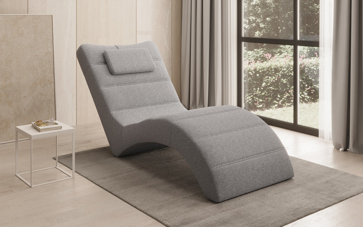 Chaise longue Designer Relax Leon en Bouclé