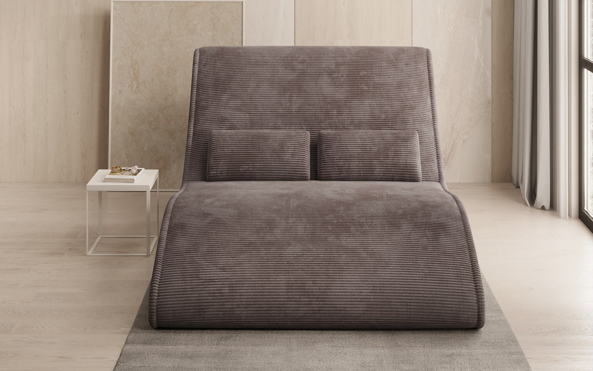 Chaise longue de designer Lunaris 120 en côtelé