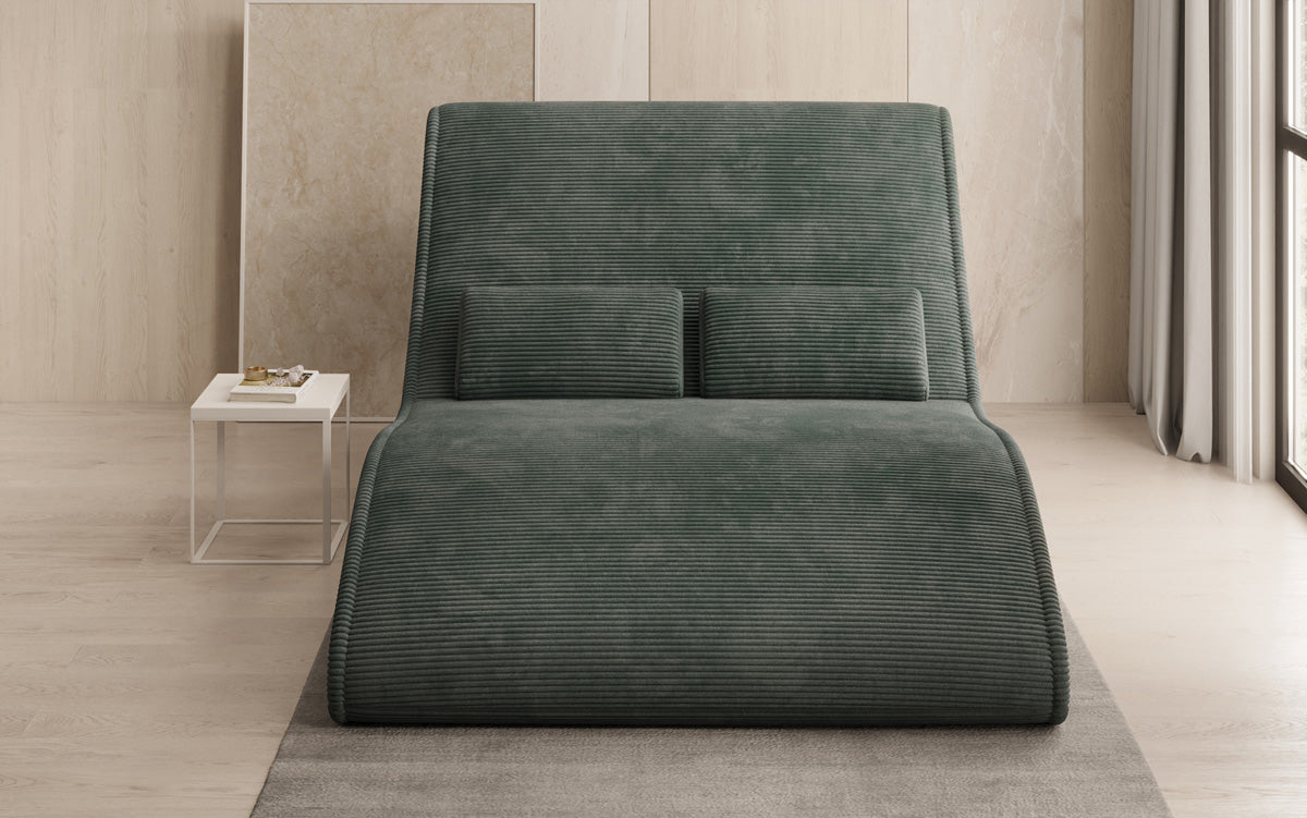 Chaise longue de designer Lunaris 120 en côtelé