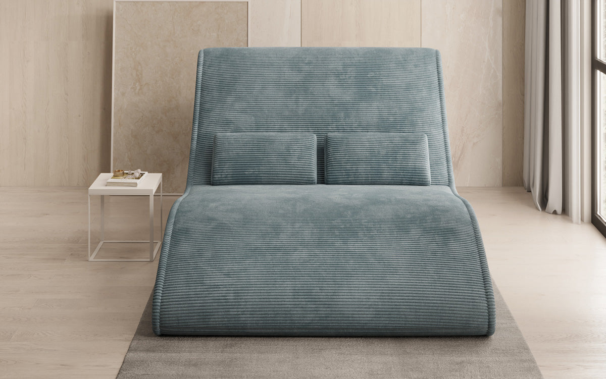 Chaise longue de designer Lunaris 120 en côtelé