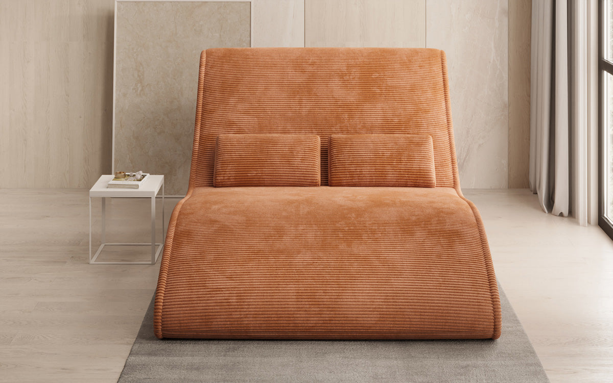 Chaise longue de designer Lunaris 120 en côtelé