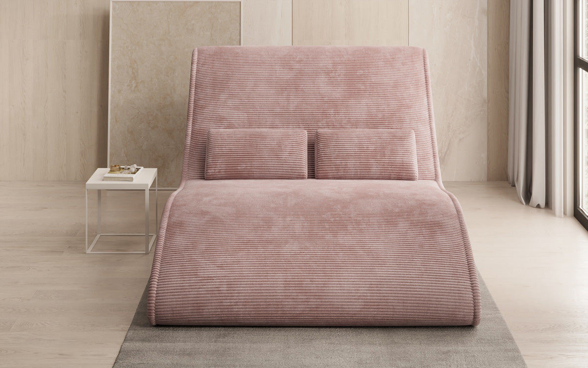 Chaise longue de designer Lunaris 120 en côtelé