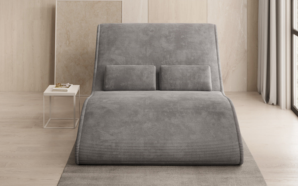 Chaise longue de designer Lunaris 120 en côtelé