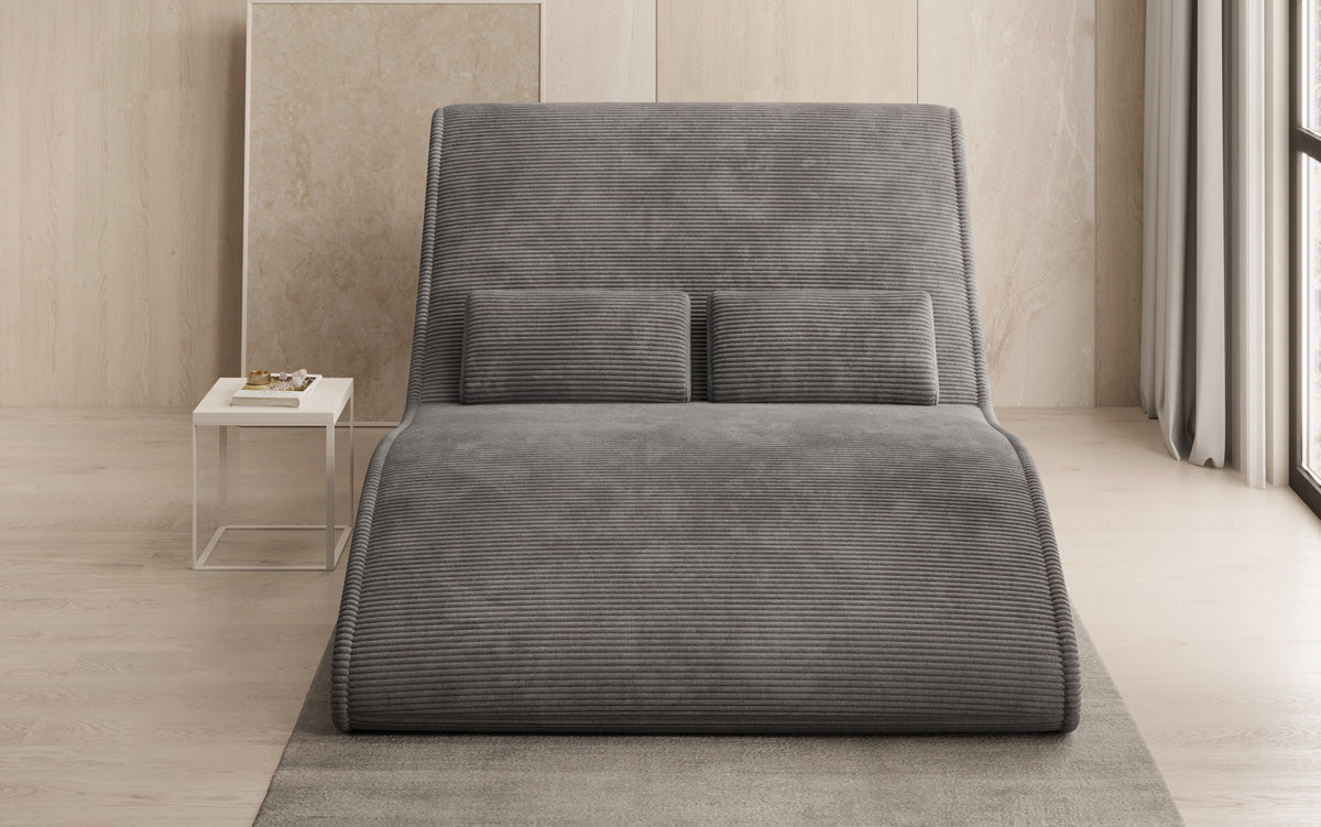Chaise longue de designer Lunaris 120 en côtelé