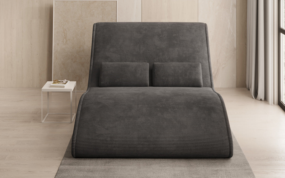 Chaise longue de designer Lunaris 120 en côtelé