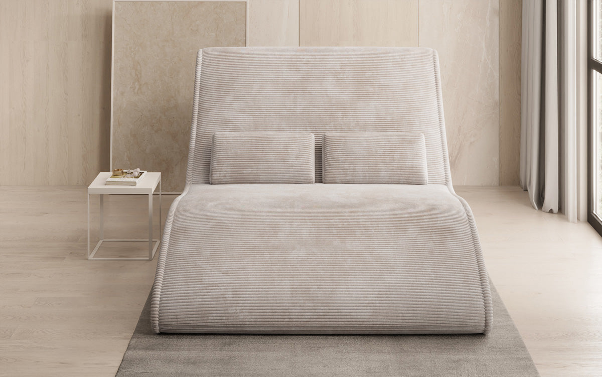 Chaise longue de designer Lunaris 120 en côtelé
