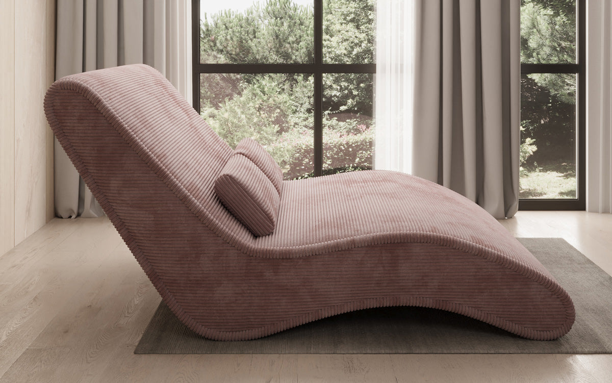 Chaise longue de designer Lunaris 120 en côtelé