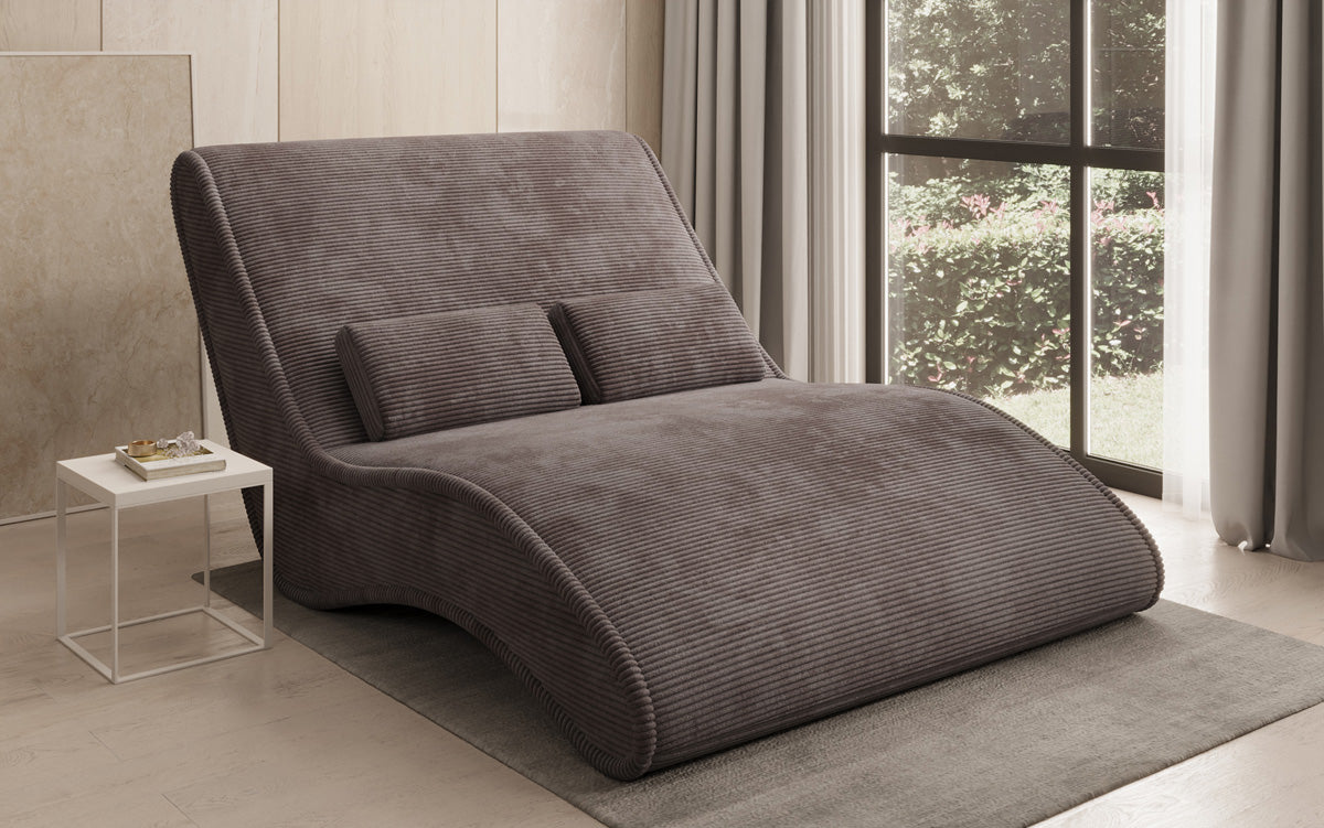 Chaise longue de designer Lunaris 120 en côtelé