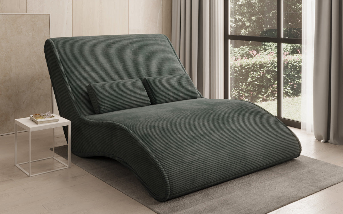 Chaise longue de designer Lunaris 120 en côtelé