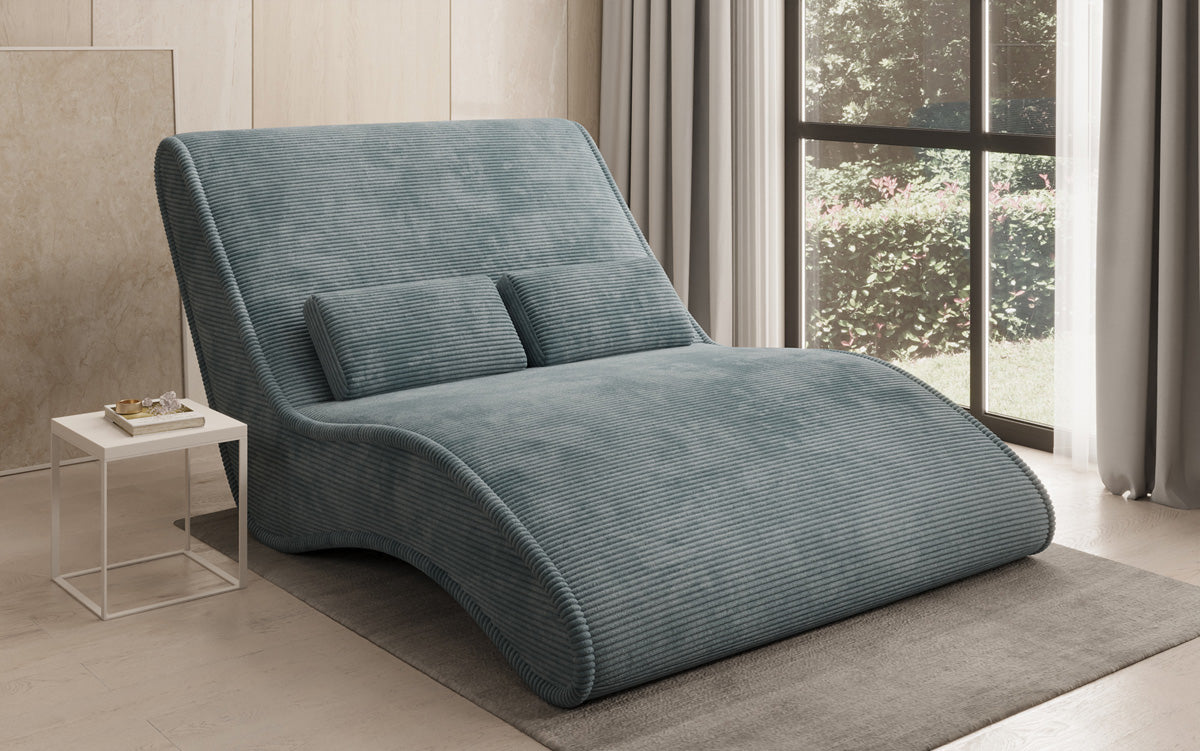 Chaise longue de designer Lunaris 120 en côtelé