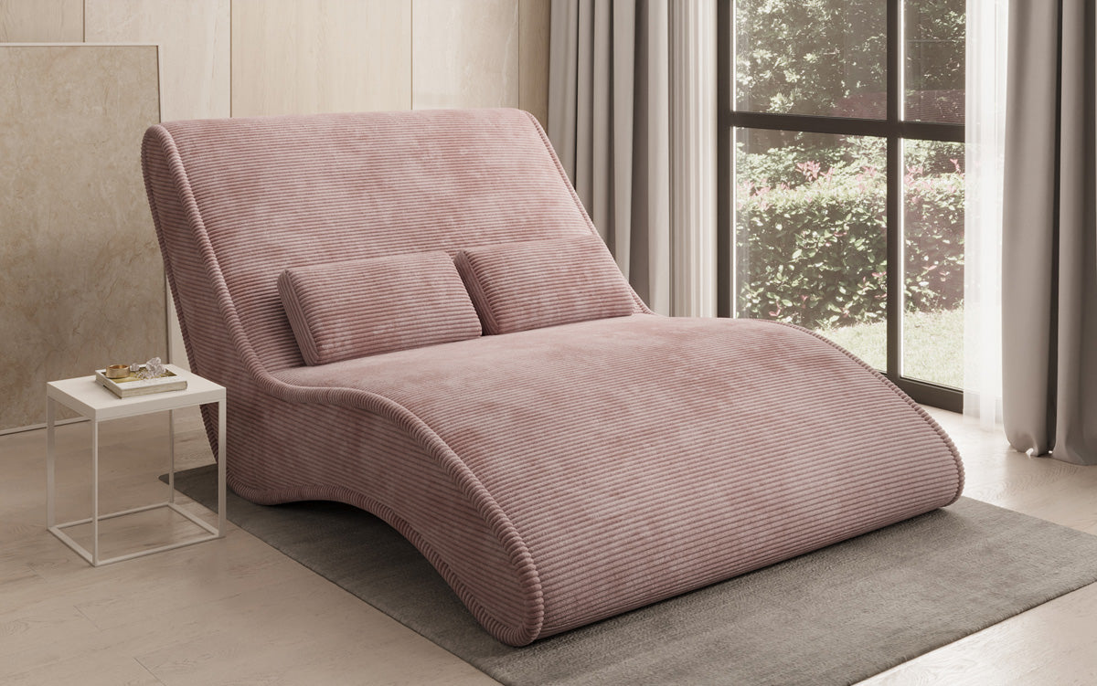 Chaise longue de designer Lunaris 120 en côtelé