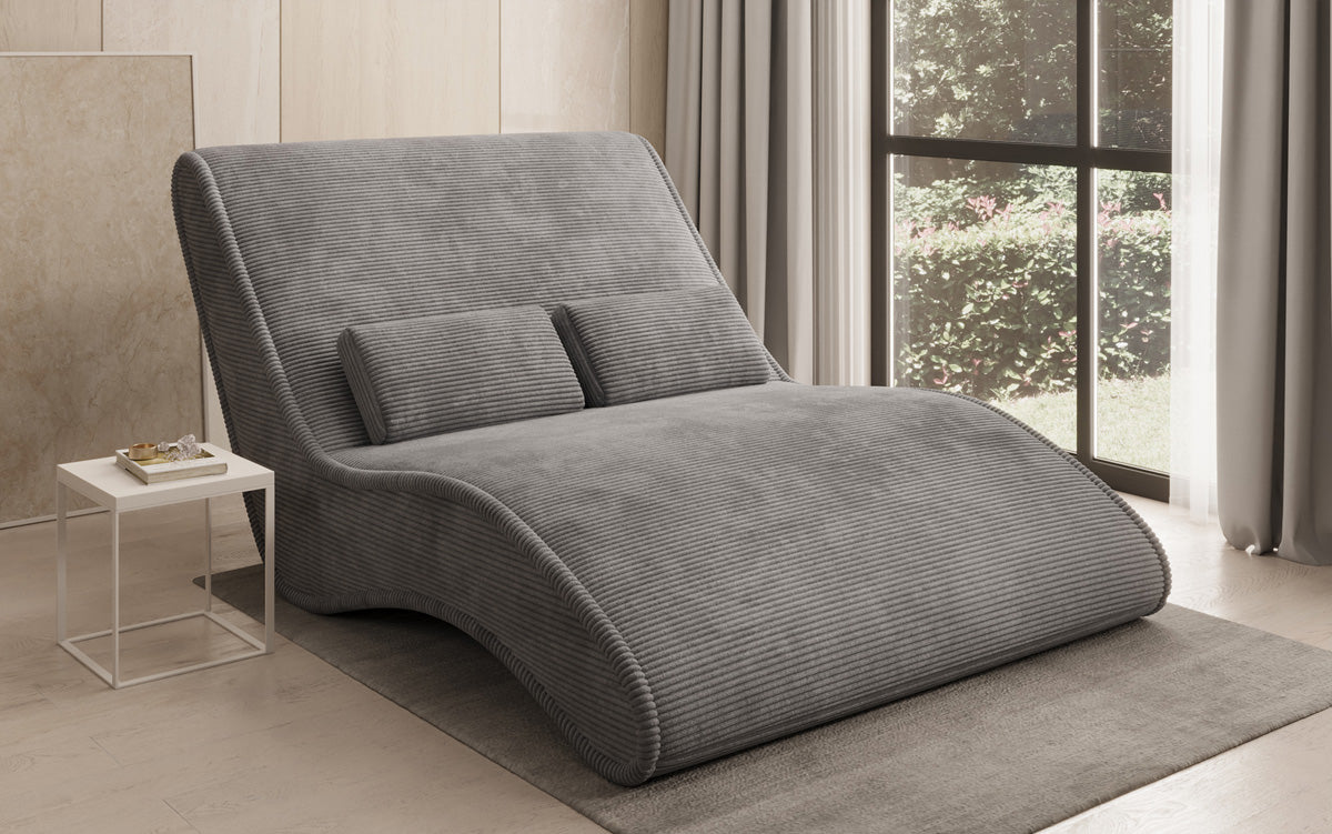Chaise longue de designer Lunaris 120 en côtelé