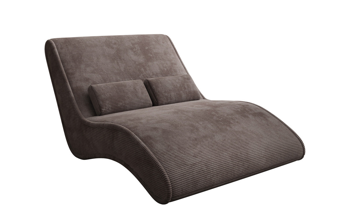 Chaise longue de designer Lunaris 120 en côtelé