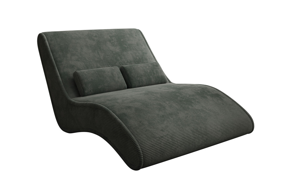 Chaise longue de designer Lunaris 120 en côtelé