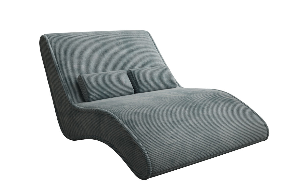 Chaise longue de designer Lunaris 120 en côtelé