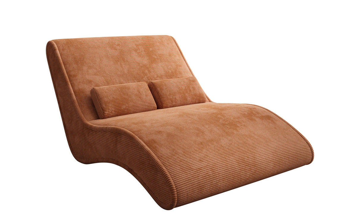Chaise longue de designer Lunaris 120 en côtelé