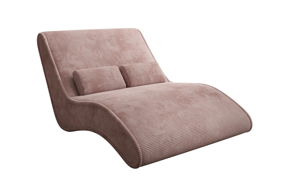 Chaise longue de designer Lunaris 120 en côtelé