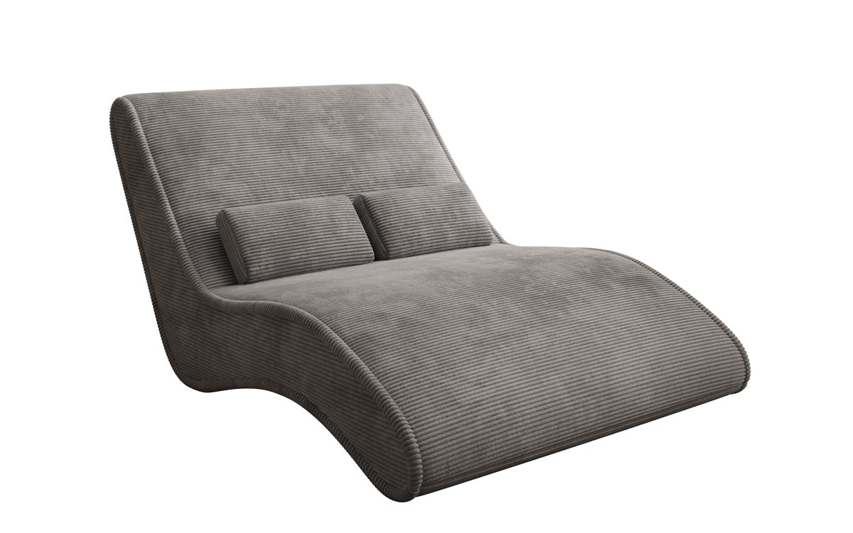 Chaise longue de designer Lunaris 120 en côtelé