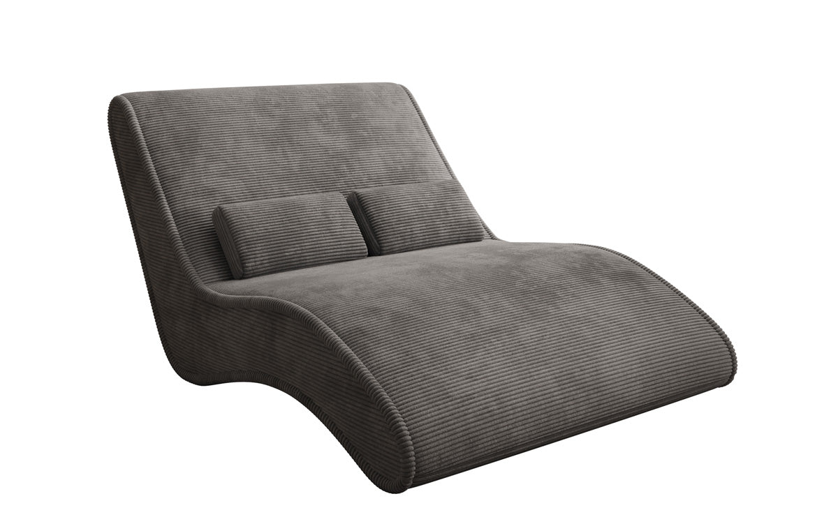 Chaise longue de designer Lunaris 120 en côtelé