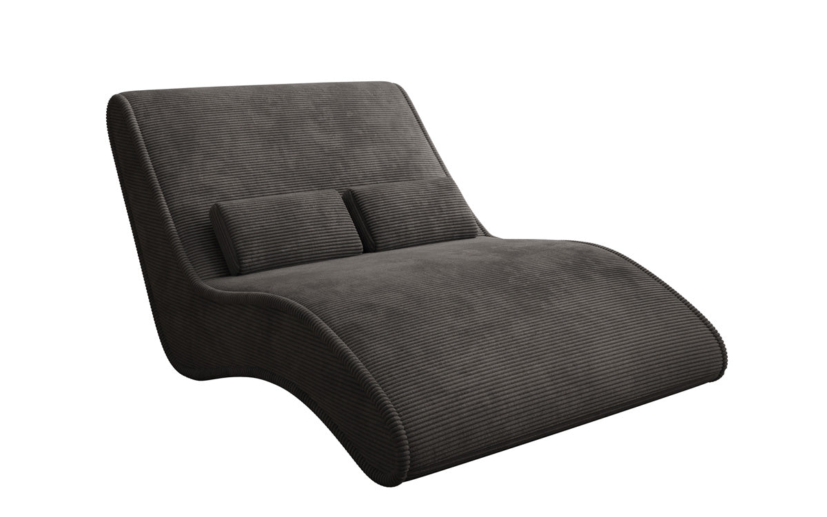 Chaise longue de designer Lunaris 120 en côtelé