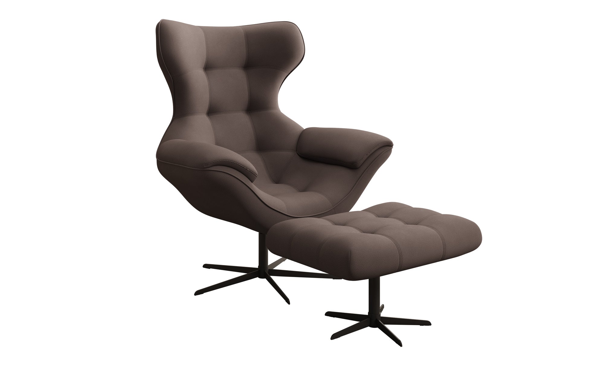 Fauteuil-canapé design Aurelio incl. repose-pieds en Tissu