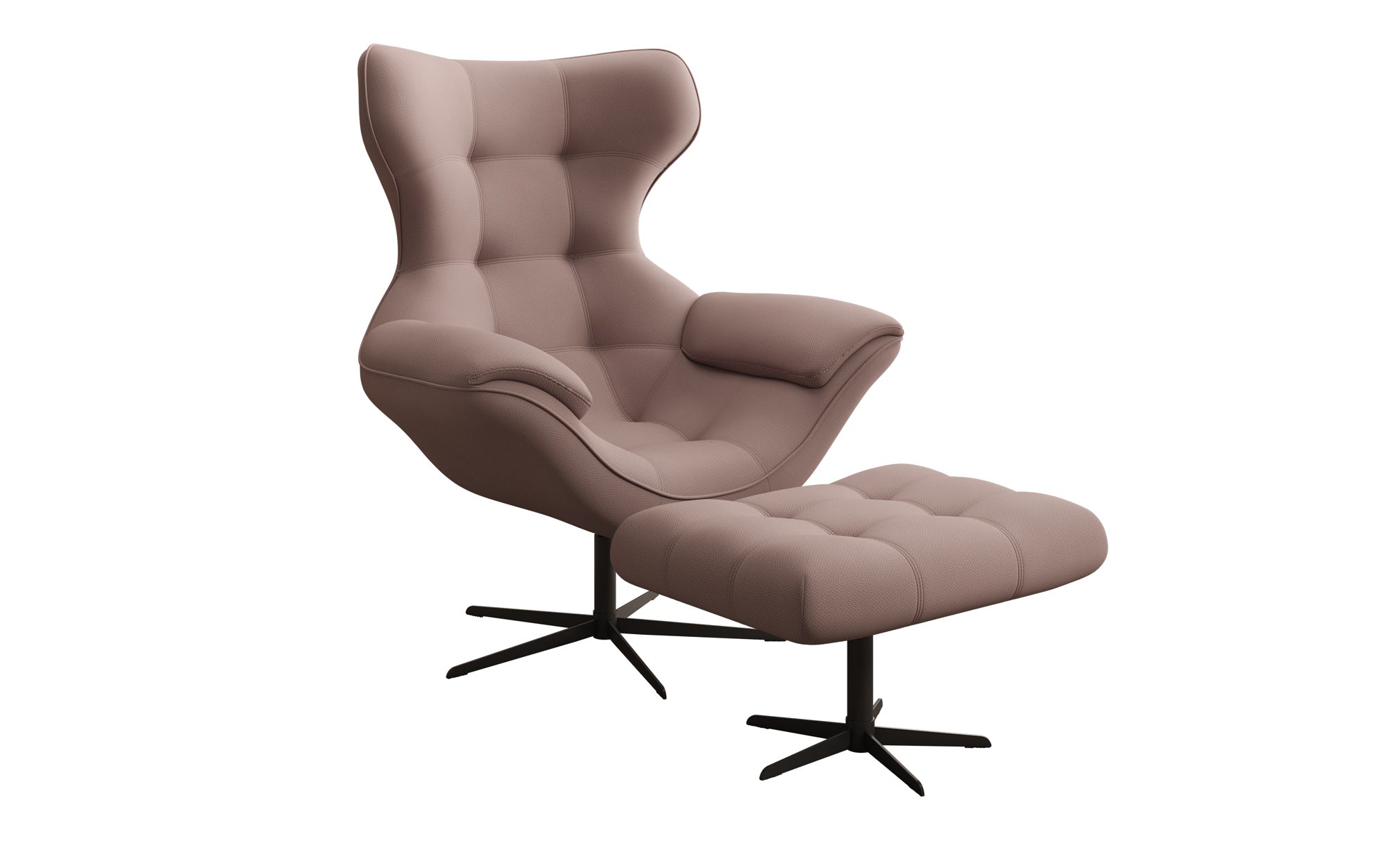 Fauteuil-canapé design Aurelio incl. repose-pieds en Tissu