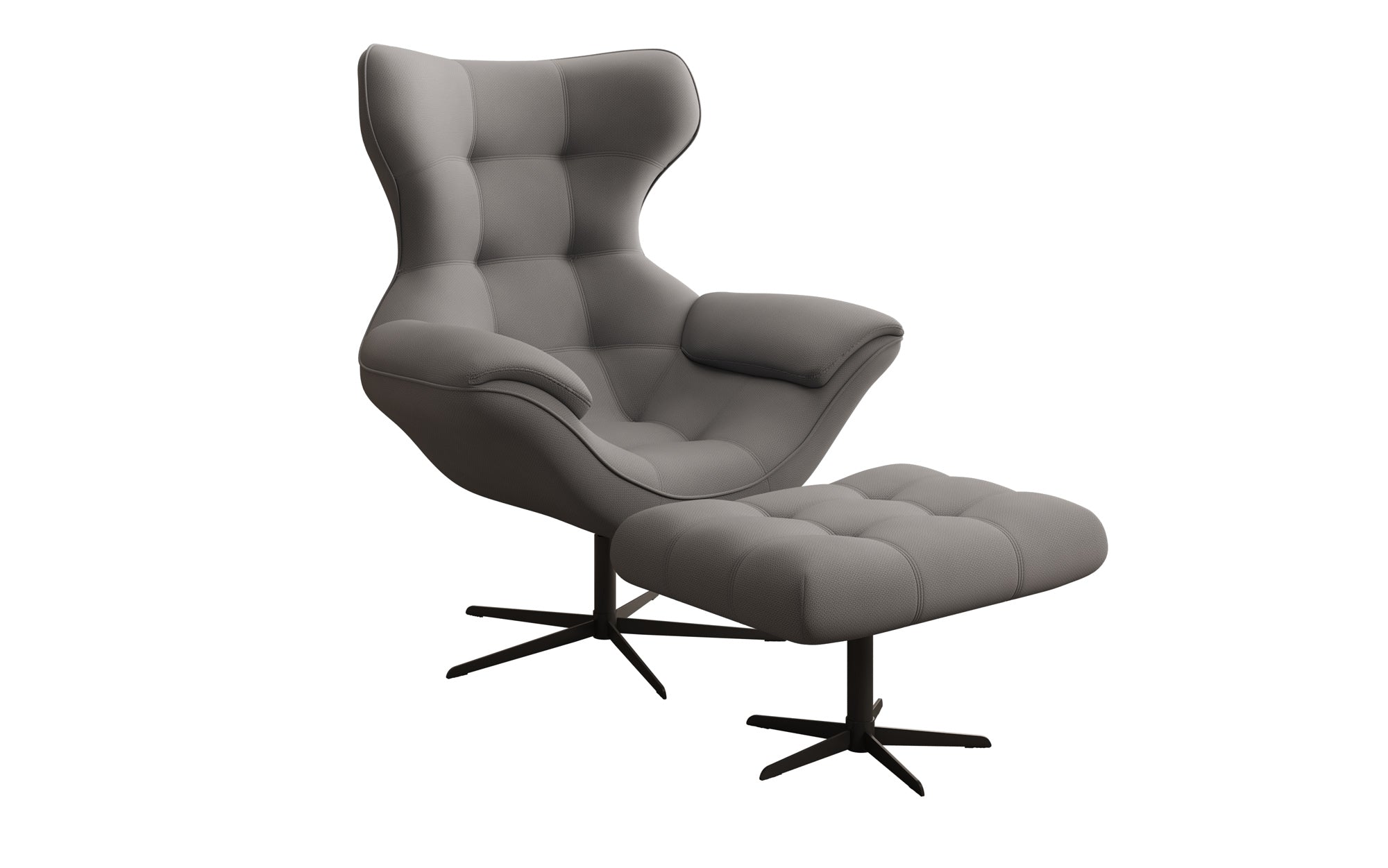 Fauteuil-canapé design Aurelio incl. repose-pieds en Tissu